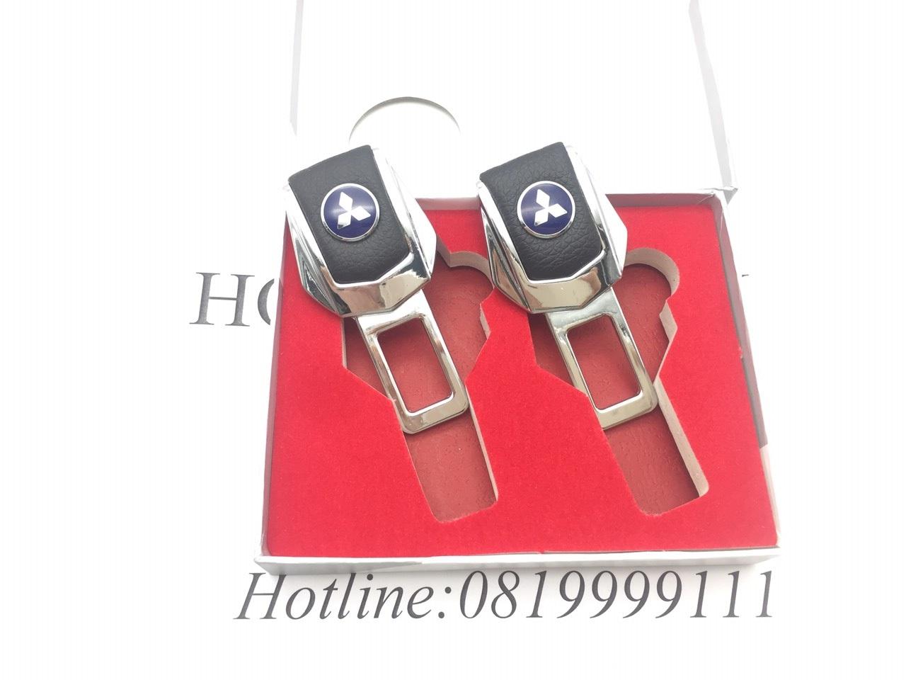 Bộ 2 chốt cài dây an toàn bọc da tắt tiếng cảnh báo đầy đủ đầy đủ thương hiệu cao cấp