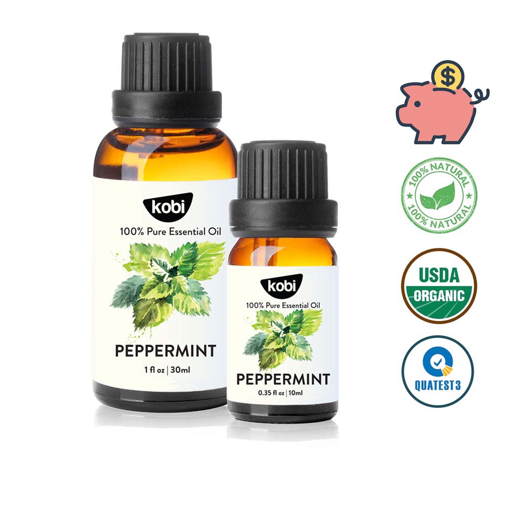 Combo tiết kiệm gồm 2 chai tinh dầu Bạc Hà Kobi Peppermint essential oil