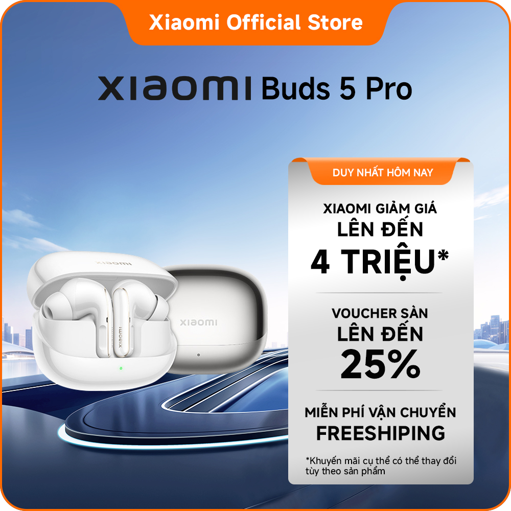 Tai nghe Xiaomi Buds 5 Pro WIFI  Bluetooth | Bộ ba củ loa đồng trục với bộ khuếch đại kép giúp tái tạo âm thanh chính xác | Công nghệ âm thanh Qualcomm® aptX™ Lossless |