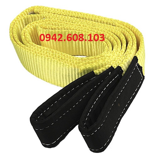 Dây Cáp Vải Cẩu Hàng Bản Dẹp 3 tấn 6 mét 2 đầu mắt hệ số 6 : 1