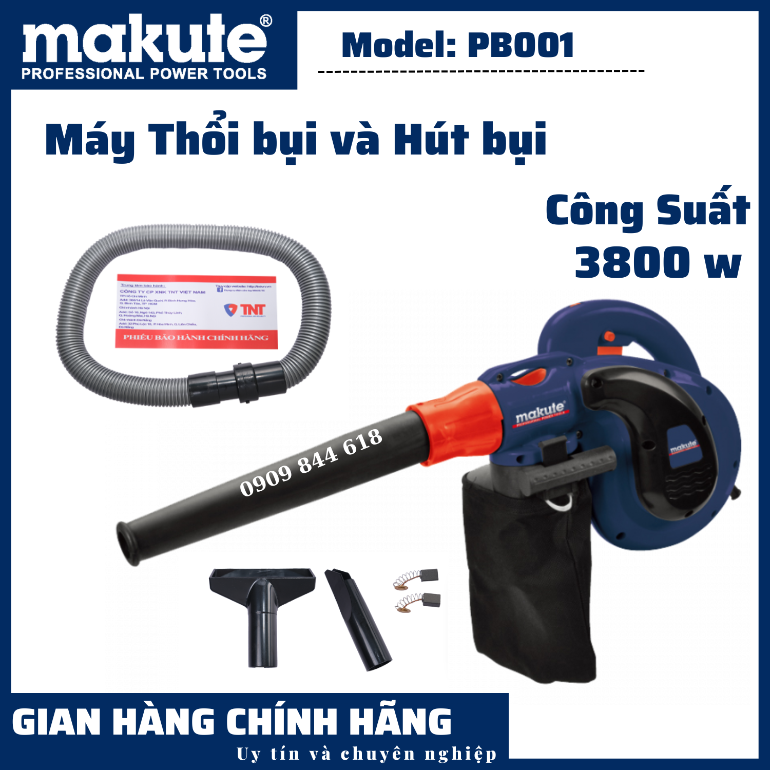 Máy thổi bụi - máy hút bụi cầm tay makute pb001 dây đồng - chỉnh 6 tốc độ - bảo hành 6 tháng