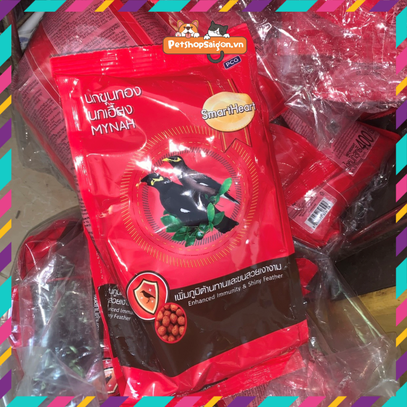 [RẺ SẬP SÀN] BAO 14.4KG Cám chim SMARTHEART MYNAH - 36 gói 400g cám chim sáo, nhồng, cưỡng, két - Hàng Thái 100%