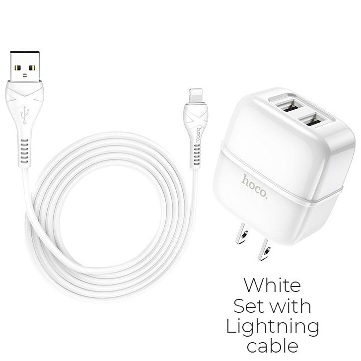 Bộ cáp sạc hoco c77 2 cổng sạc nhanh 2.4a