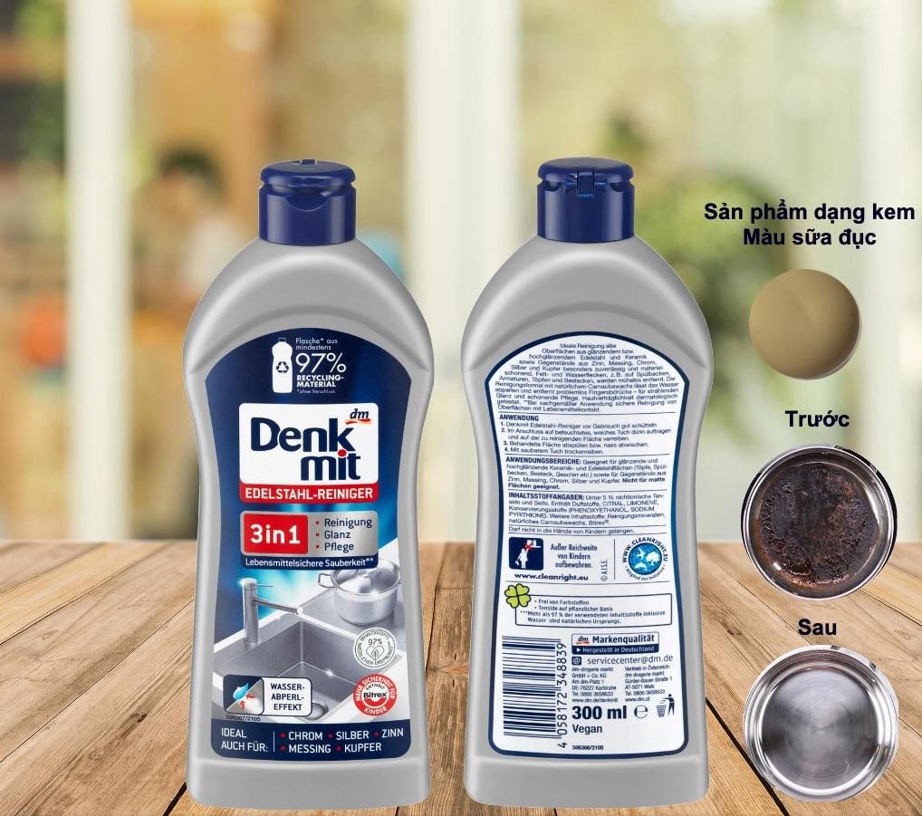 Dung dịch tẩy rửa inox denkmit của đức - 300ml