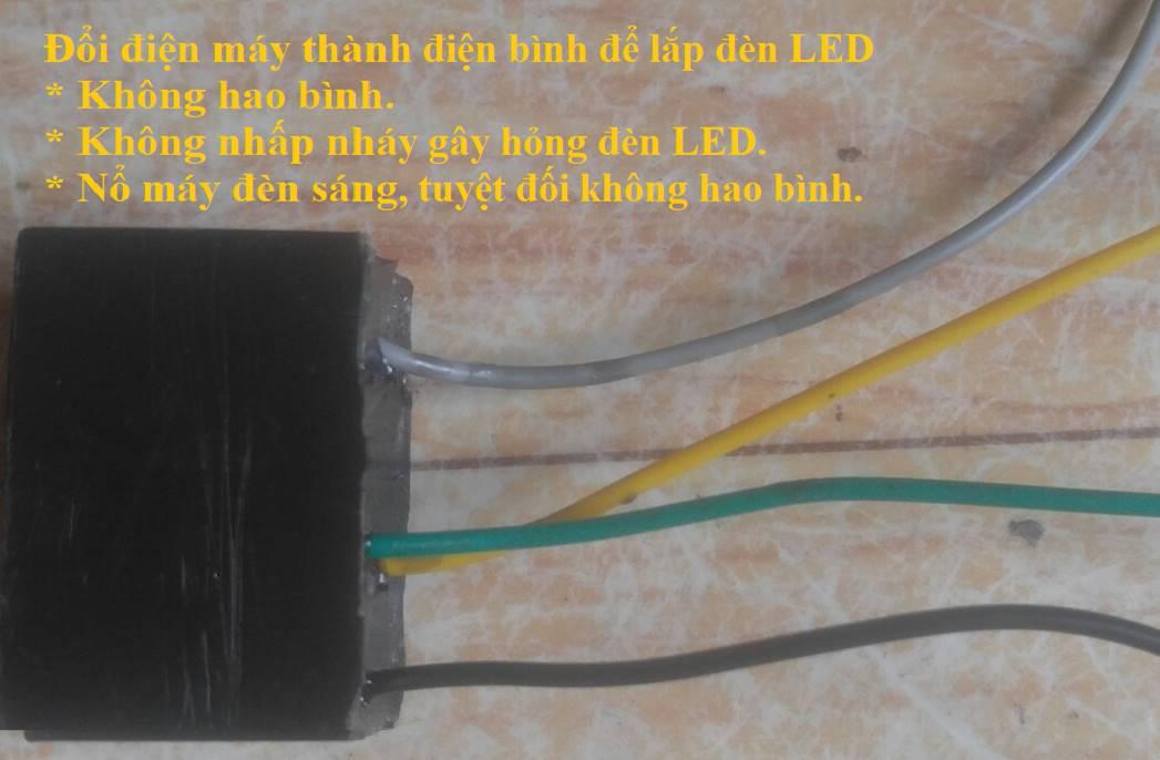 [HCM]Cục chuyển đổi điện máy thành điện bình để lắp đèn LED 12v