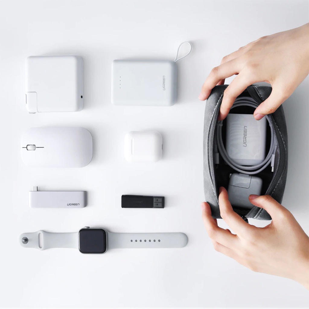 Túi Da Ugreen Đựng Phụ Kiện Điện Thoại Sony Samsung Apple Xiaomi Oppo Vivo Tai Nghe Sạc Dự Phòng