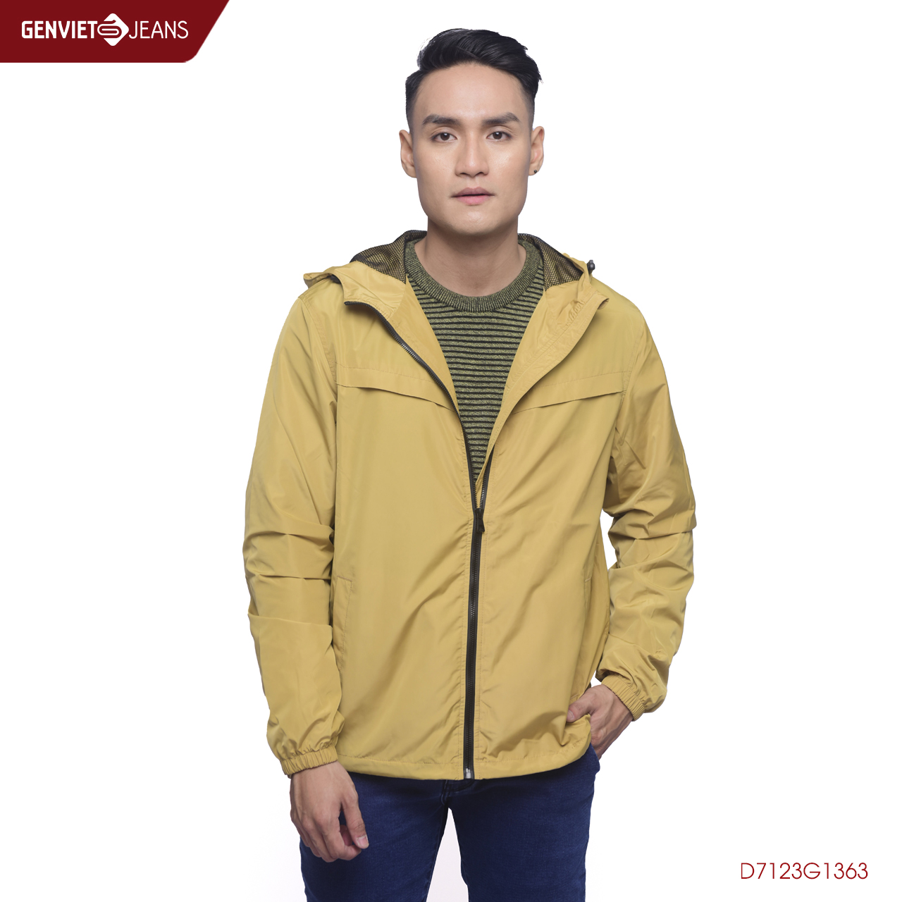 Áo khoác gió nam genviet 2 lớp cản nước cản gió d7123g1363