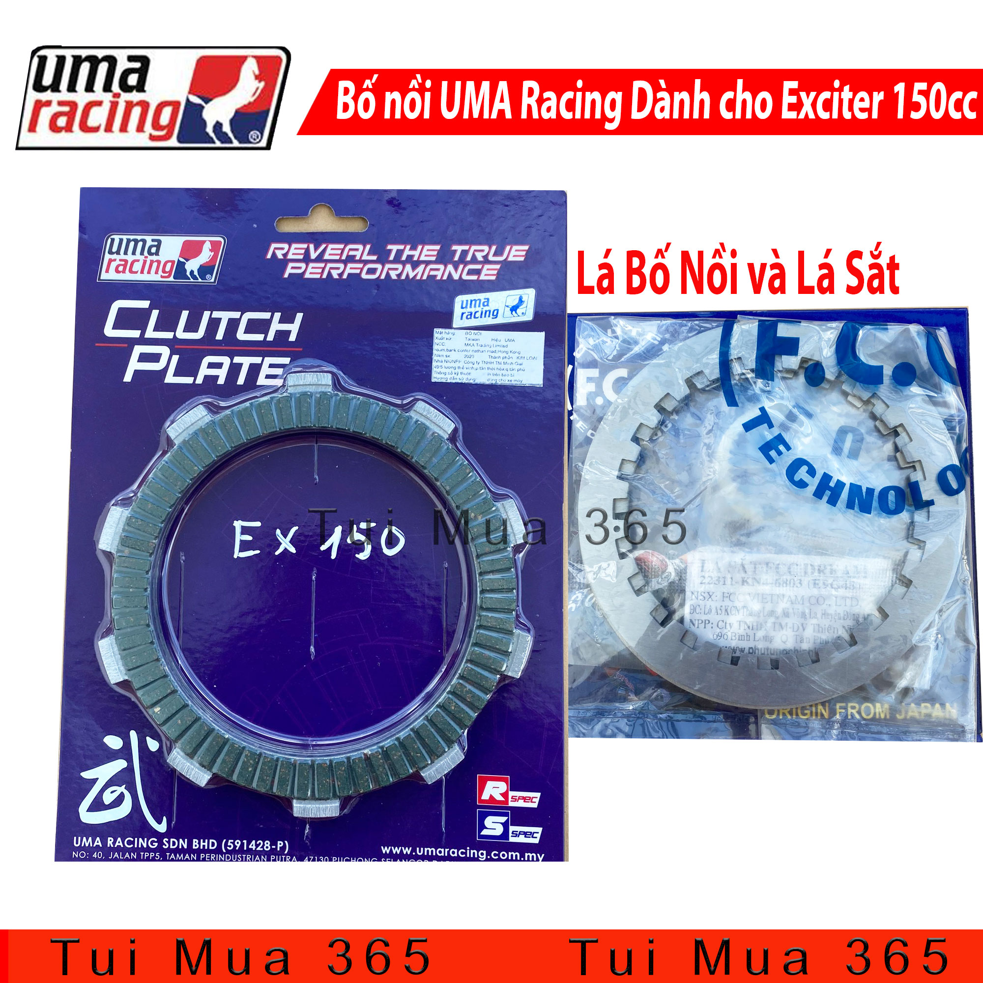 [HCM]Full bộ Lá bố nồi Uma Racing và Lá sắt zin FCC độ Yamaha Exciter 150 / FZ 150i / R15
