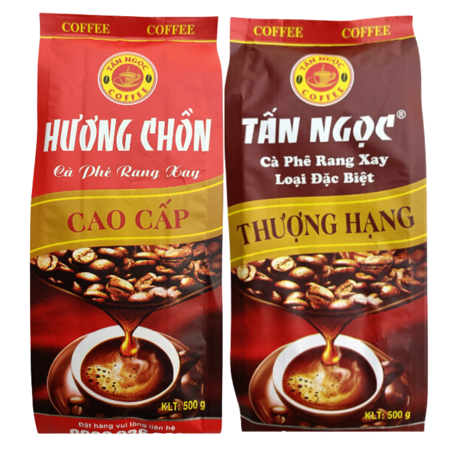 Cà Phê Buôn Mê Thuột (1kg - 500gr Tấn Ngọc & 500gr Hương Chồn) 2 vị trộn pha phin truyền thống siêu ngon