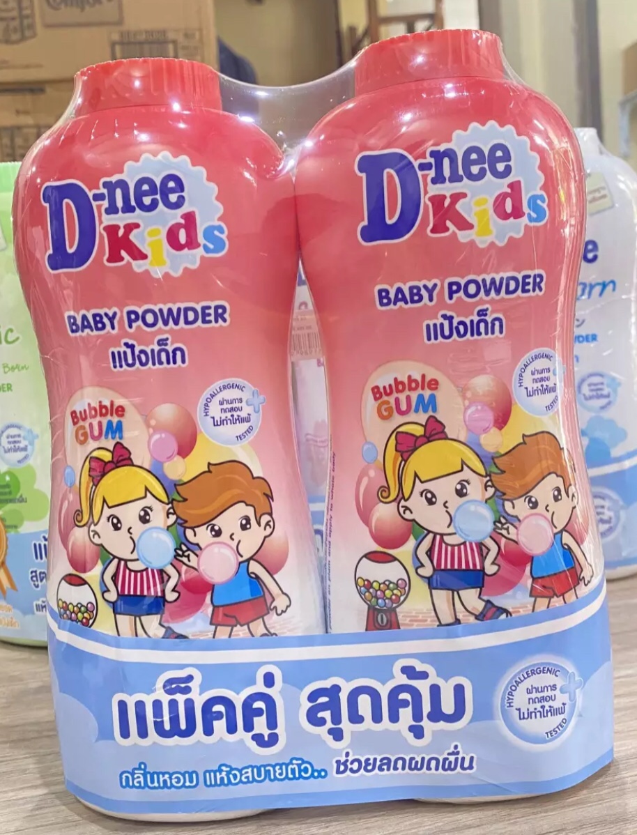 2 chai phấn thơm dnee cho bé 380g bubble gum thái lan i hàng chính hãng nhập khẩu