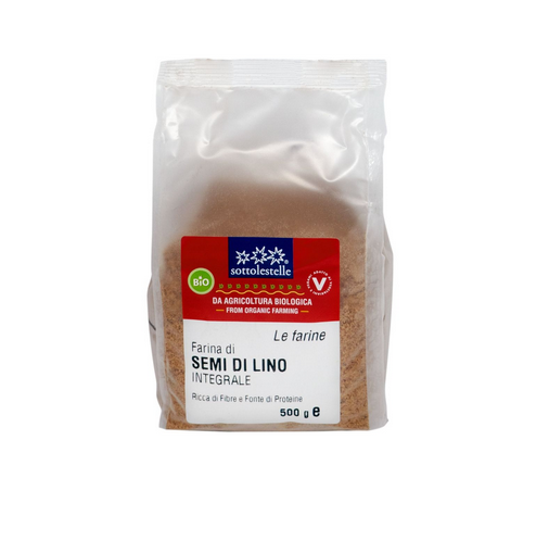 Bột hạt lanh nguyên cám hữu cơ Sottolestelle 500g