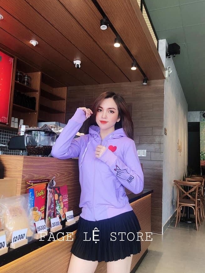 Áo khoát nữa cao cấp thêu tim tay dễ thương
