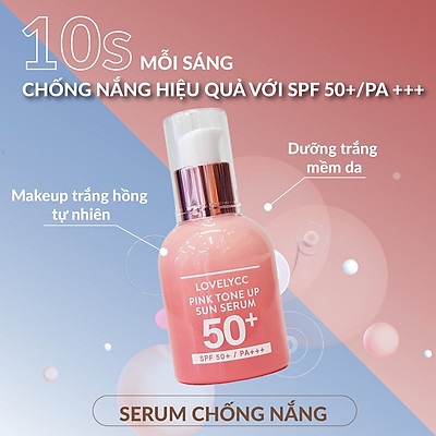 Serum Dưỡng Da Chống Nắng Lovelycc Pink Tone Up SPF 50+++ 30G ( MÃ 147)
