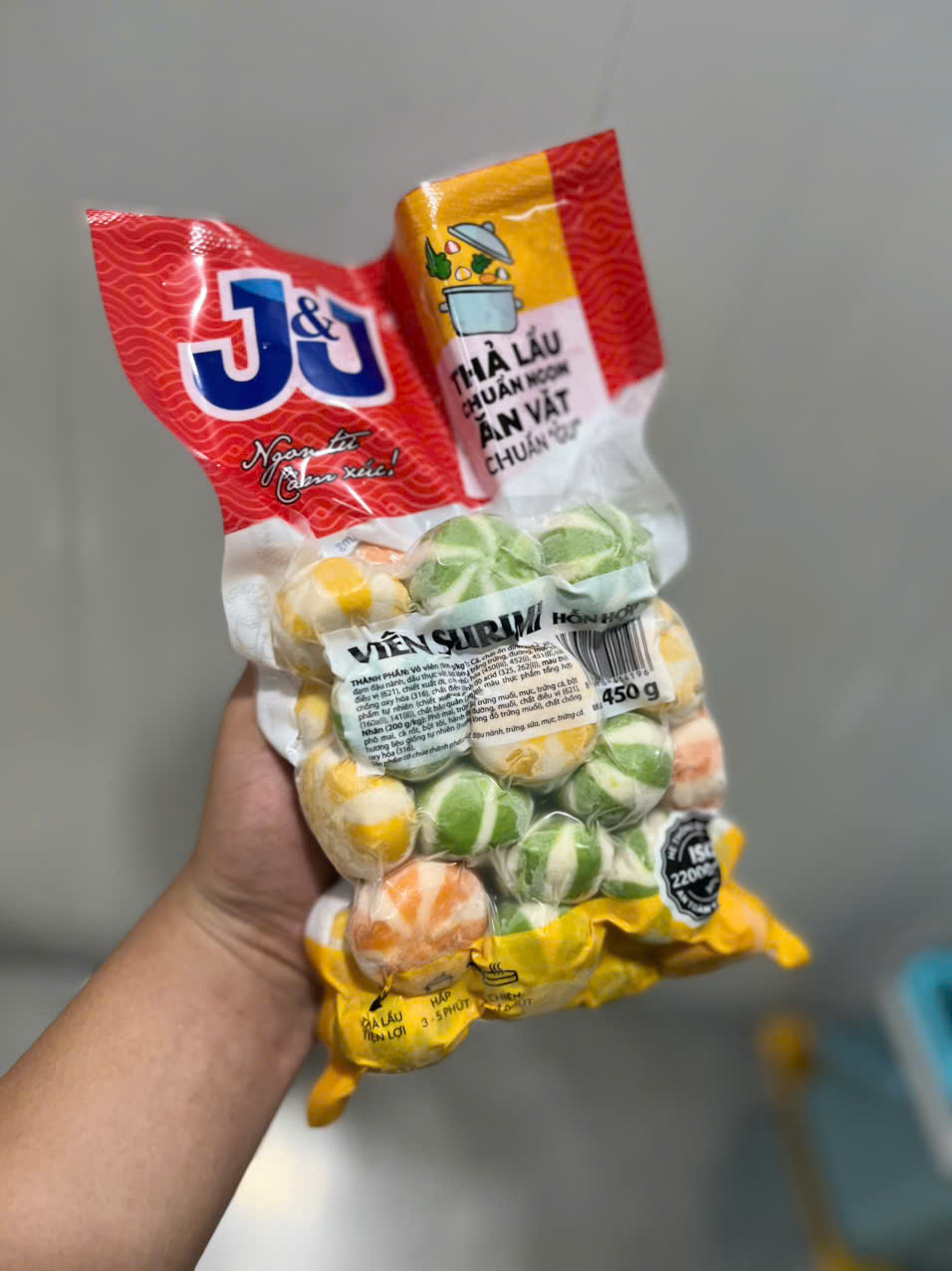 Bánh bao thả lẩu mix 3 màu xanh vàng cam - BỊCH 500gr (giao tphcm)