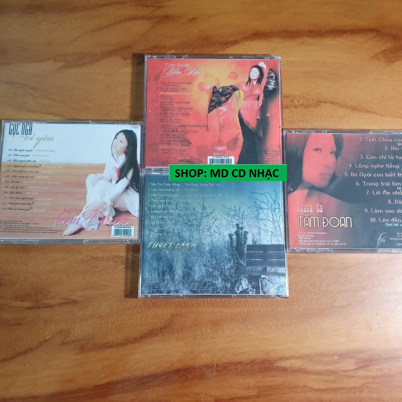 [MDCD] Bộ 4 CD Tâm Đoan - Gục Ngã - Yêu Vội - Tình Chúa Cao Vời - Tuyết Lạnh
