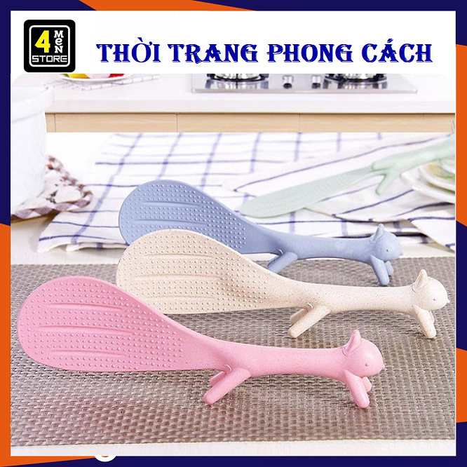 Vá múc cơm chống dính hình con sóc - muôi xới cơm - muỗng xúc cơm chống dính