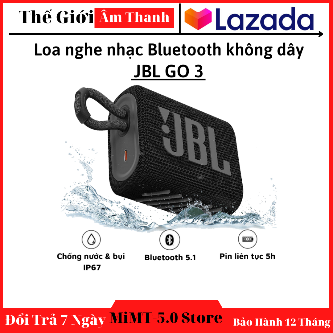 Loa bluetooth jbl go 3 - loa nghe nhạc công suất lớn 42w loa nghe nhạc bluetooth bass mạnh kháng nước và bụi ip67 hệ thống bluetooth 5.1