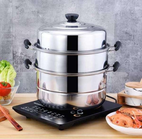 NỒI HẤP INOX 3 TẦNG ĐA NĂNG ĐUN ĐƯỢC BẾP ĐIỆN TỪ