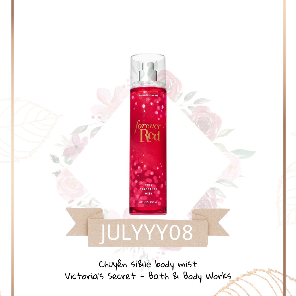 Xịt thơm toàn thân bath and body works - forever red +jɥƚÿ08+