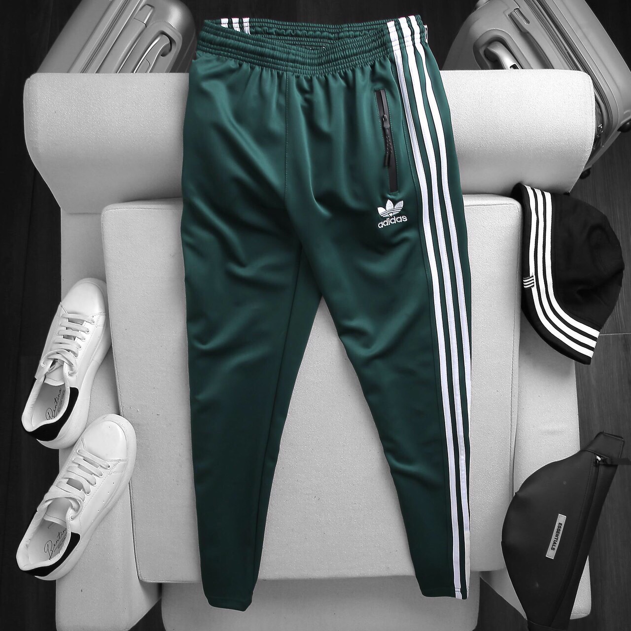 [ 𝐇𝐚̀𝐧𝐠 𝐒𝐢̣𝐧 ] Quần Thể Thao Nam 3 Sọc Ống Suông - Chất Liệu 2 Da Umi 4 Chiều Cao Cấp