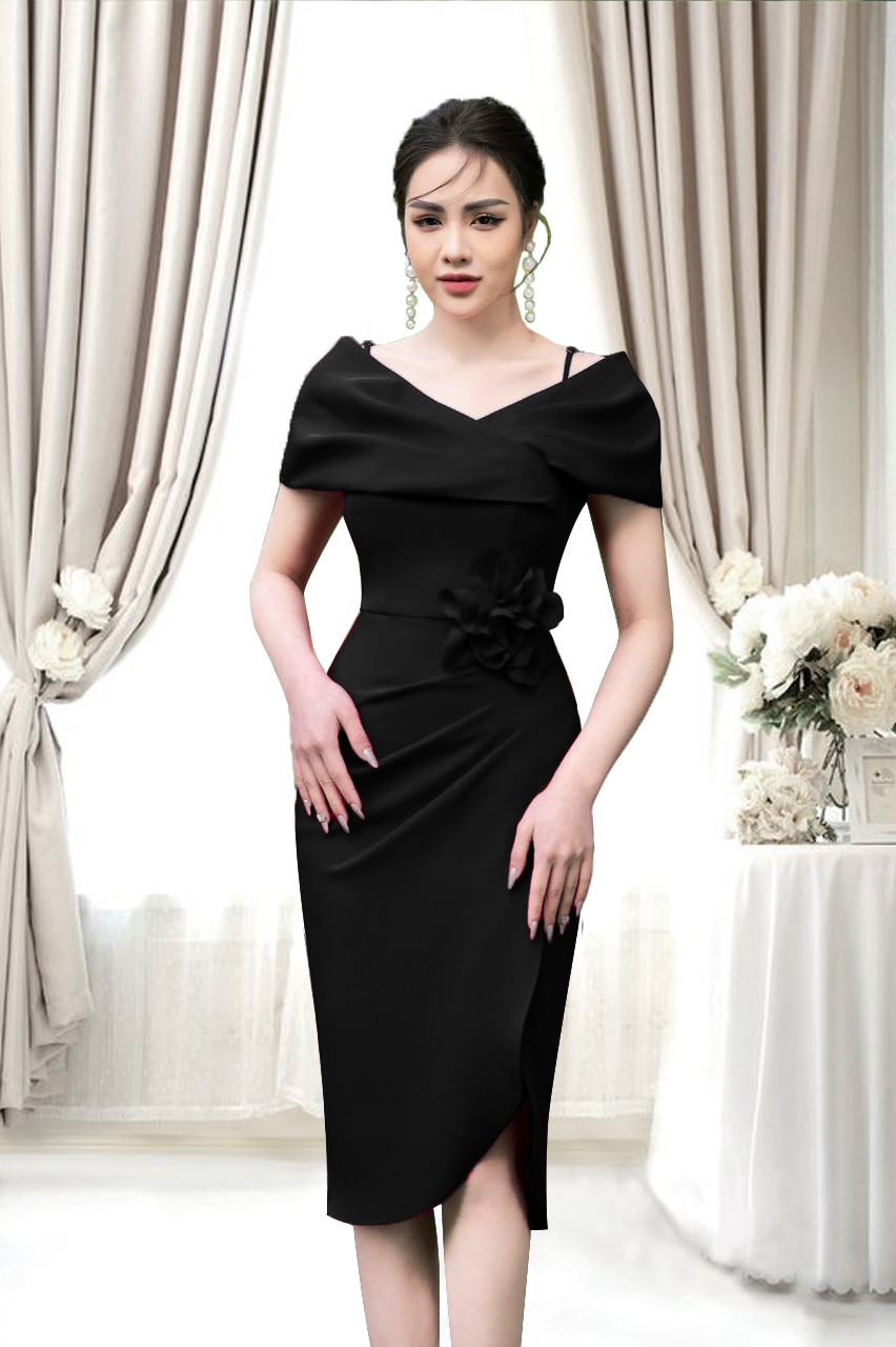 Đầm da beo đấp chéo