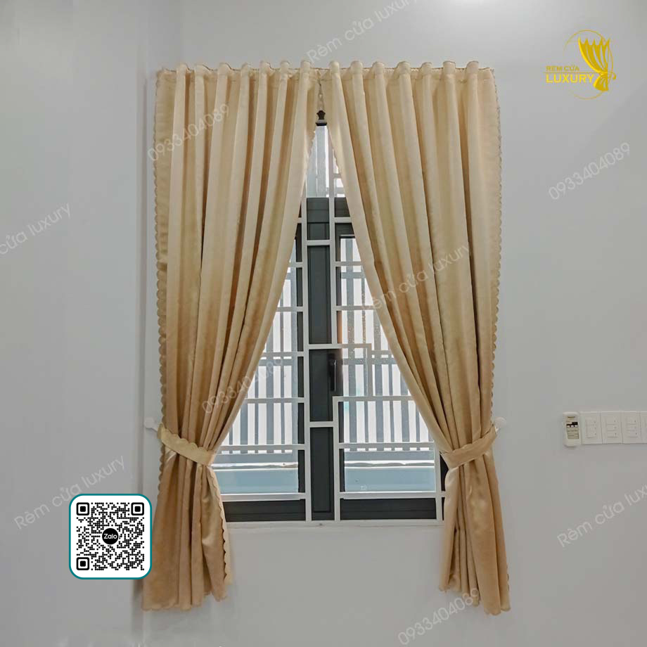 Rèm cửa dán tường 1 lớp trang trí cửa sổ phòng khách dễ lắp đặt không khoan đục