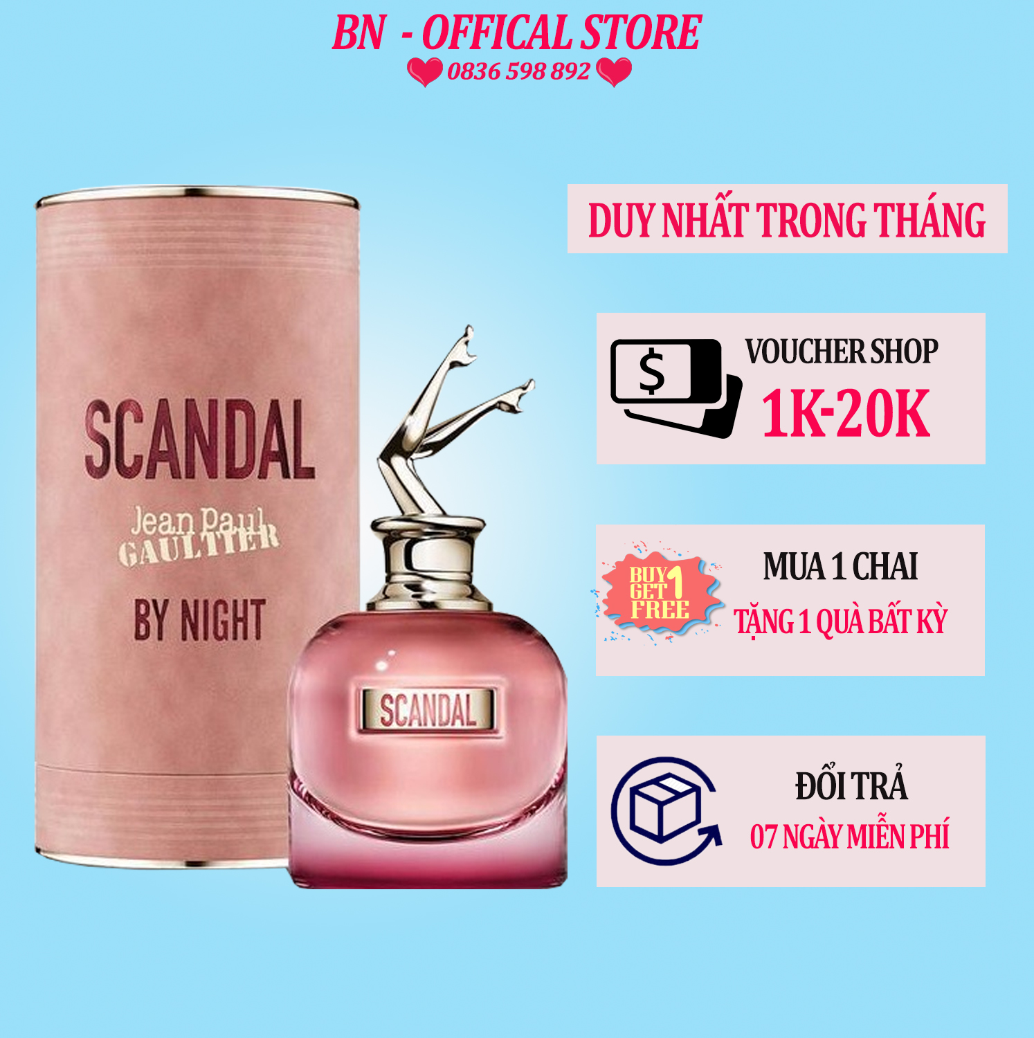 Nước Hoa Nữ Scandal Jean Paul Gaultier By Night 80ml XT348 Hương Thơm Mê Hoặc