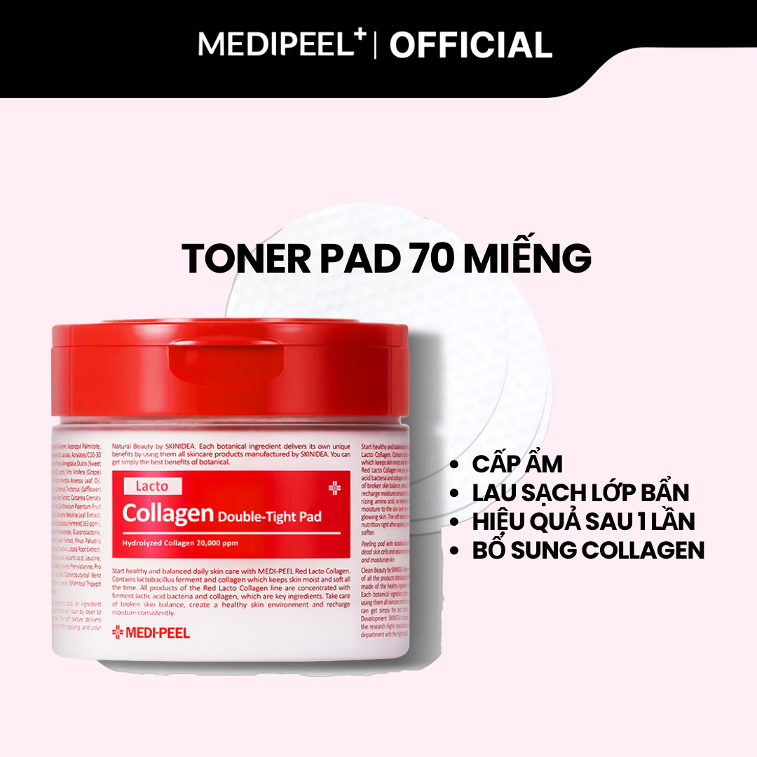 [MEDIPEEL Official] Miếng Pad Chứa Collagen Se Khít Lỗ Chân Lông Và Cấp Ẩm Trong 60 Giây Cho Mọi Loạ