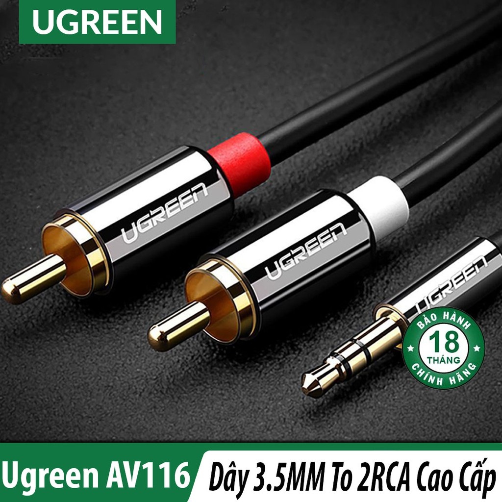 Dây AV 3Ly Ra 2 Hoa Sen Cao Cấp UGreen AV116