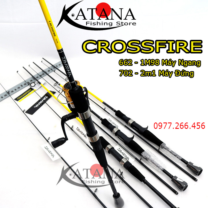 Cần Lure Daiwa CROSSFIRE Việt Nam Chính Hãng - Máy Đứng Máy Ngang