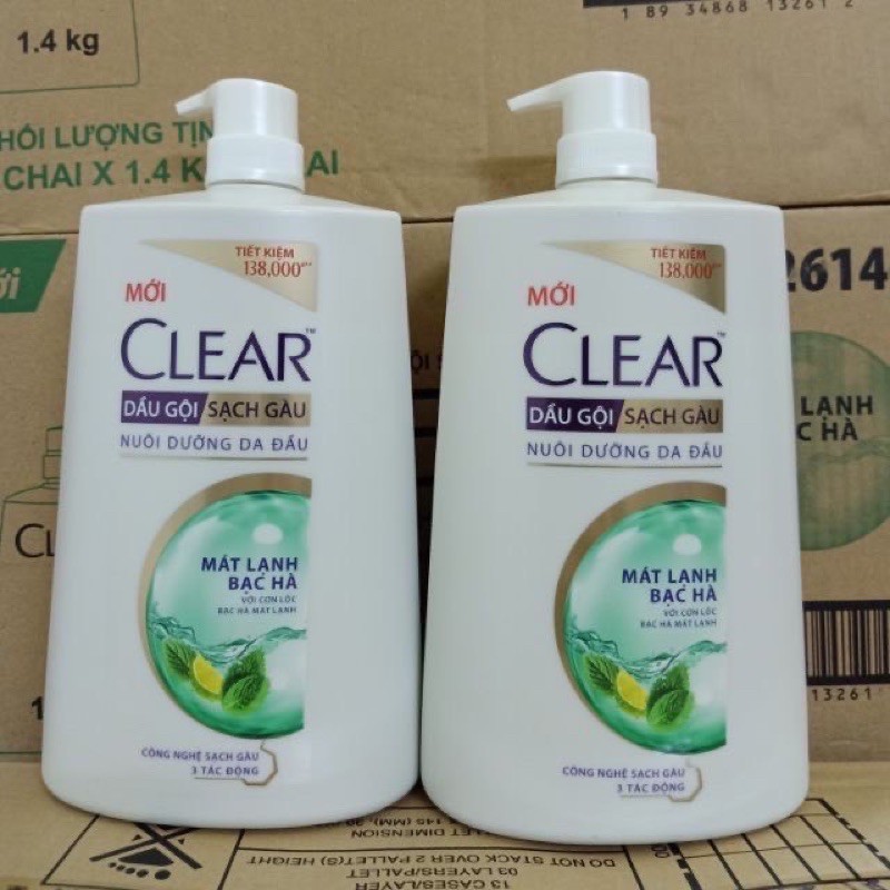 Dầu gội clear mát lạnh bạc hà 1.4kg