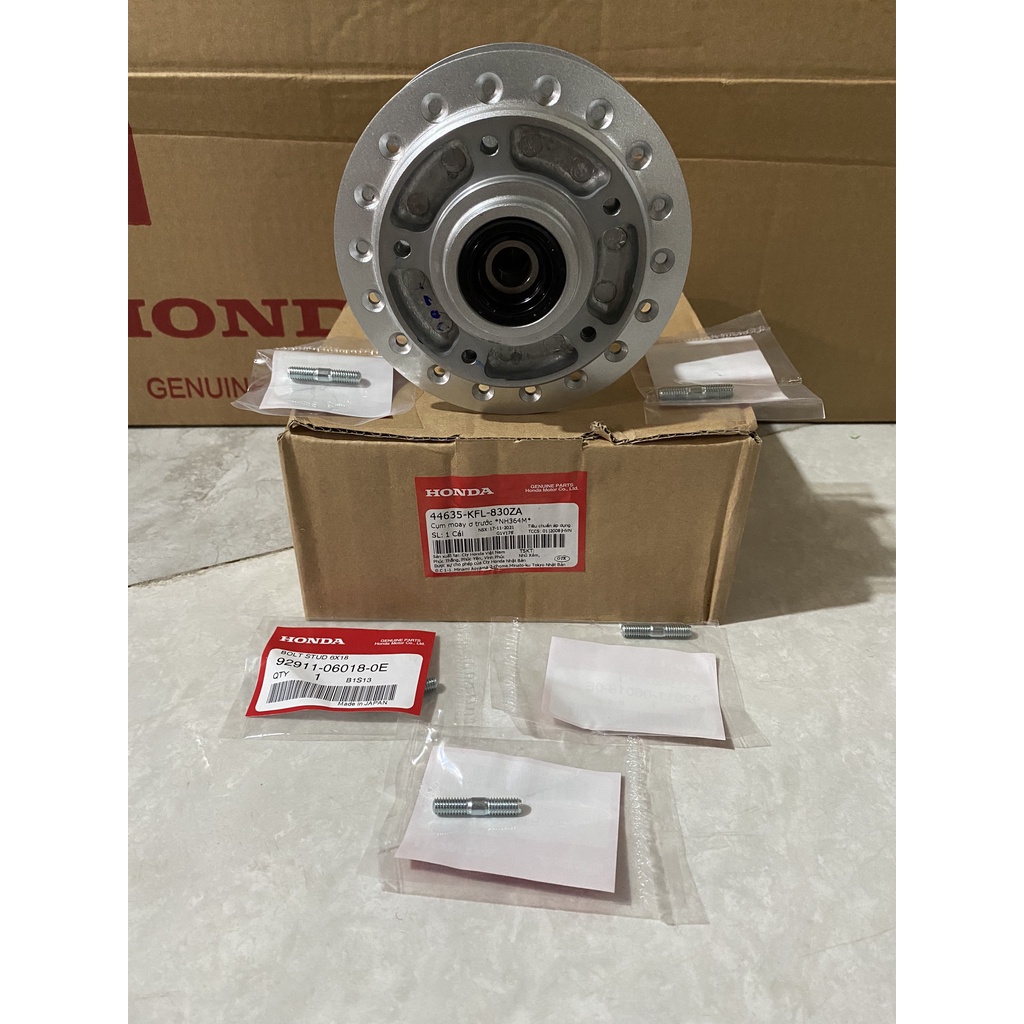 Cụm moay ơ trước, đùm trước màu bạc *NH364M* Honda Future 1, Wave ZX (44635KFL830ZA)