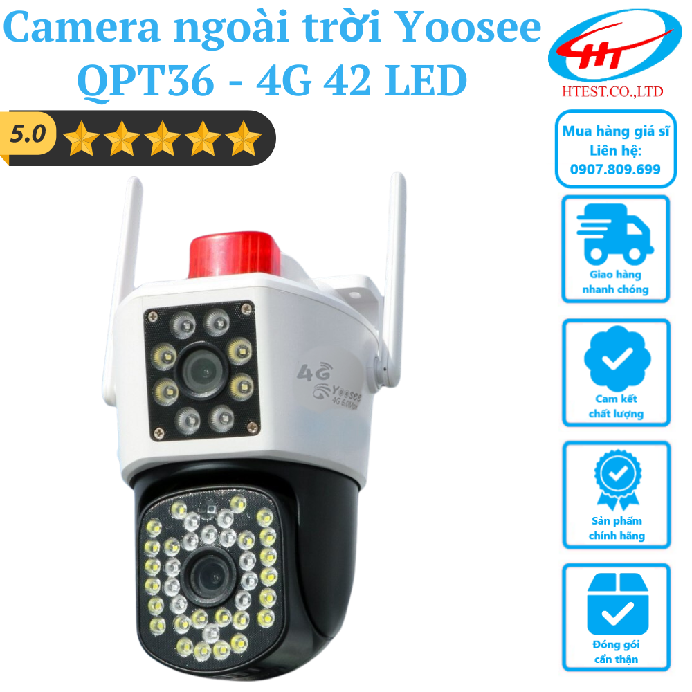 Camera ngoài trời Yoosee QPT36 – 4G 42 LED 2 ống kính (có màu ban đêm) Giá 600,000 Đồng*Miễn phí vận chuyển