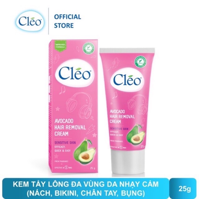 Kem tẩy lông vùng kín CLEO 25g cho da nhạy cảm