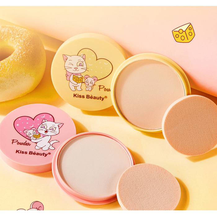 Phấn Phủ Kiềm Dầu Dạng Nén Kiss Beauty Cartoon Cheese
