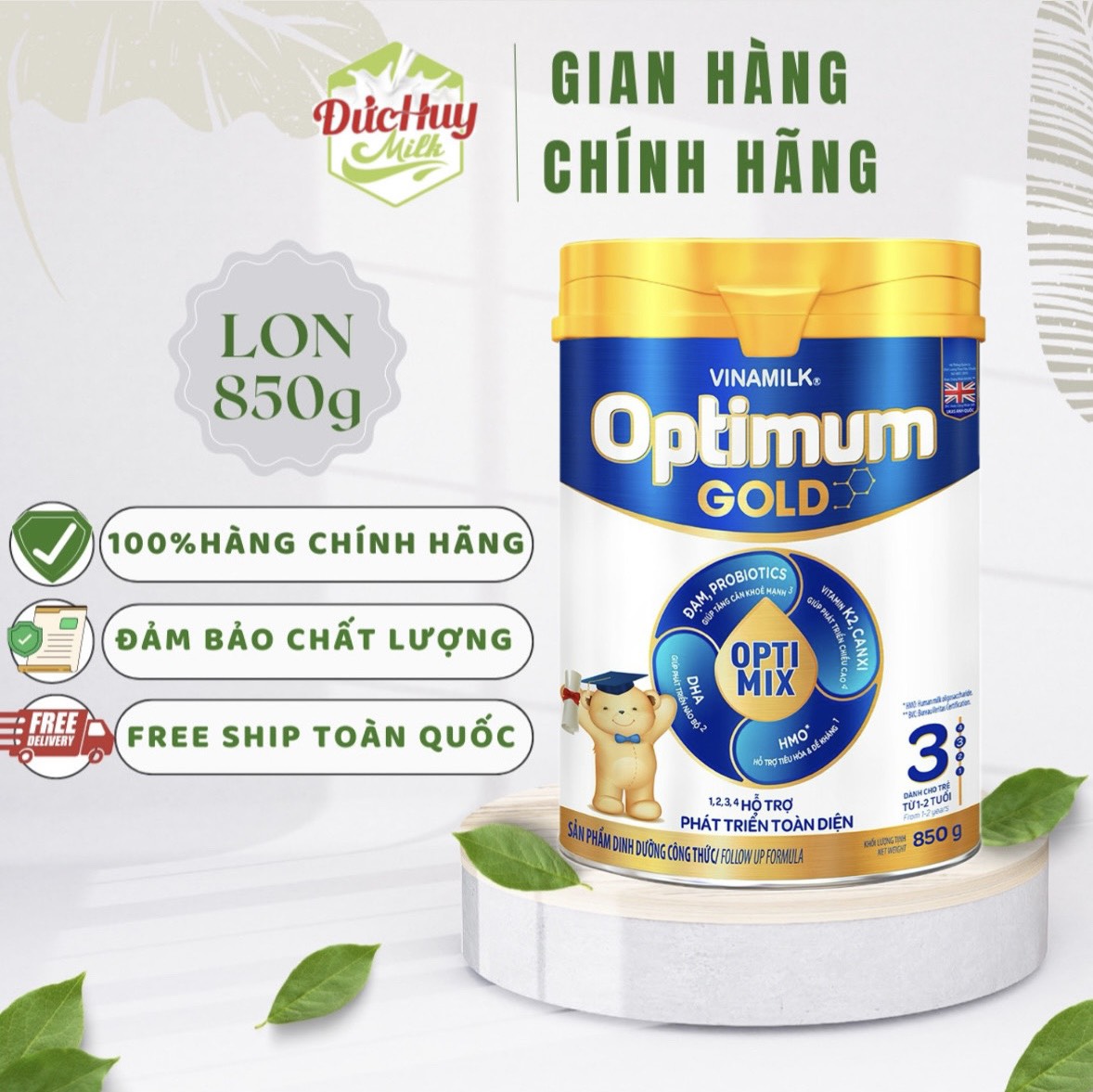 Sữa bột vinamilk optimum gold 3 opti mix 850g