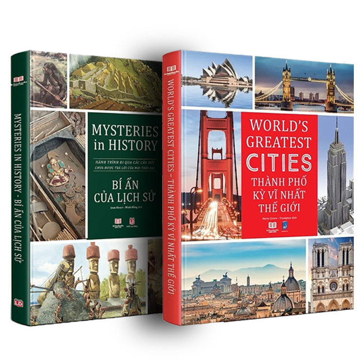 Combo sách bí ẩn lịch sử và những thành phố kỳ vĩ nhất thế giới - á châu books, bìa cứng, in màu