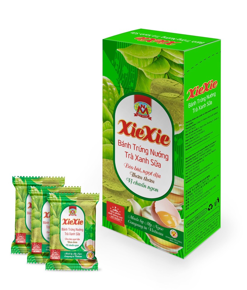 XieXie _ 180g Bánh trứng nướng TRÀ XANH sữa tươi GIÒN TAN thơm TRÀ XANH, QUÀ TẶNG SANG TRỌNG cho bạn bè, đối tác