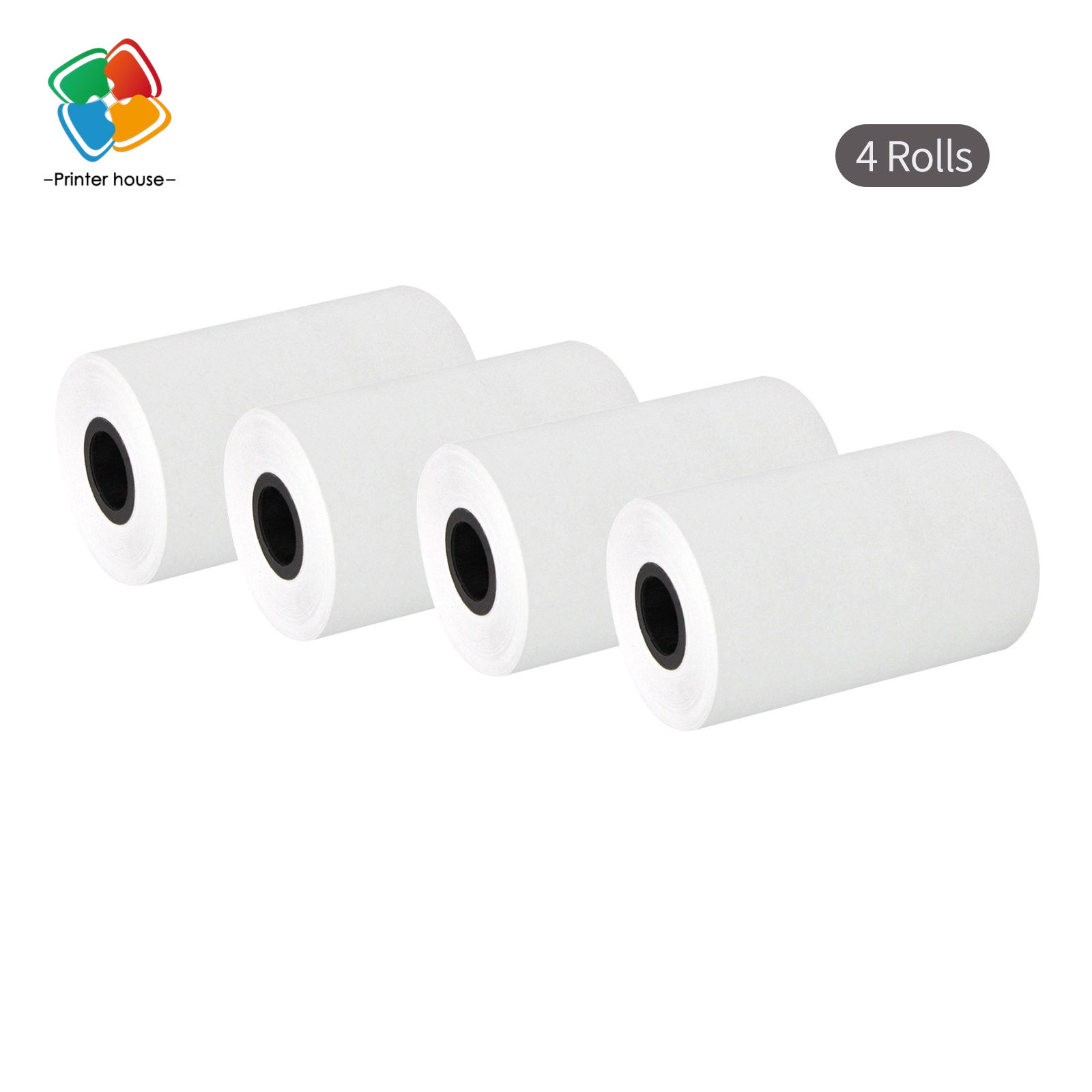 Printer House Giấy Biên Nhận Nhiệt 4 Cuộn Vé Hóa Đơn Cuộn Giấy Nhiệt Màu Trắng 57x4 0Mm/2.24x1.57in Máy In Hóa Đơn POS 58Mm In Trong Suốt