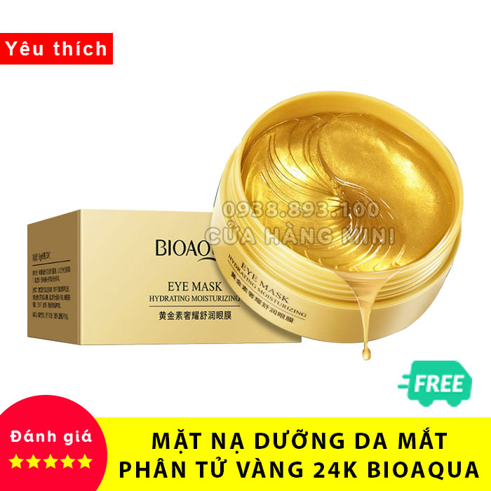 [HCM]【CHÍNH HÃNG】 Combo 60 Miếng Mặt Nạ Mắt Bioaqua Phân Tử Vàng 24K (Màu Vàng Kim)