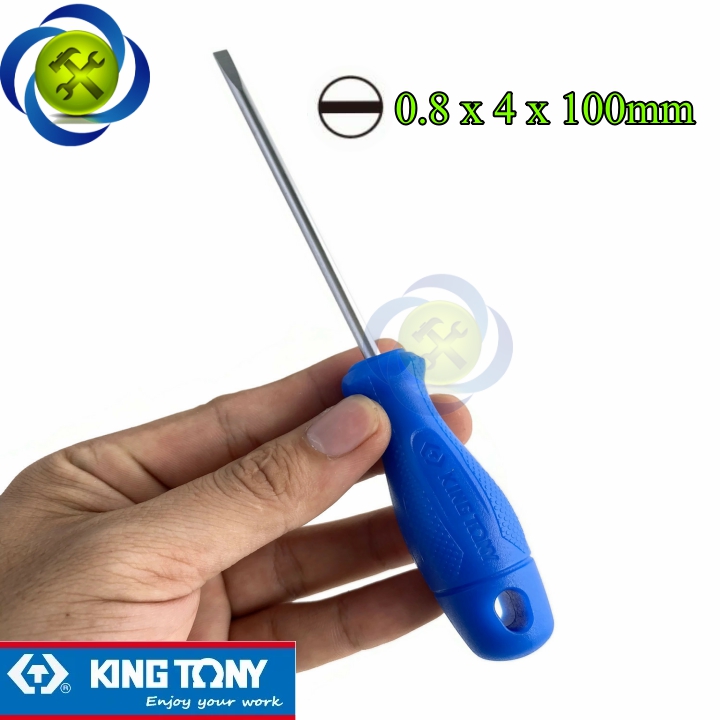 Vít dẹp kingtony 14120404 0.8 x 4 x 100mm cán nhựa