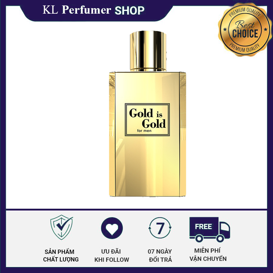 Nước hoa nam cao cấp hương liệu Pháp Gold Is Gold hương gỗ lưu hương siêu lâu, giúp bạn tự tin trong mọi cuộc hẹn