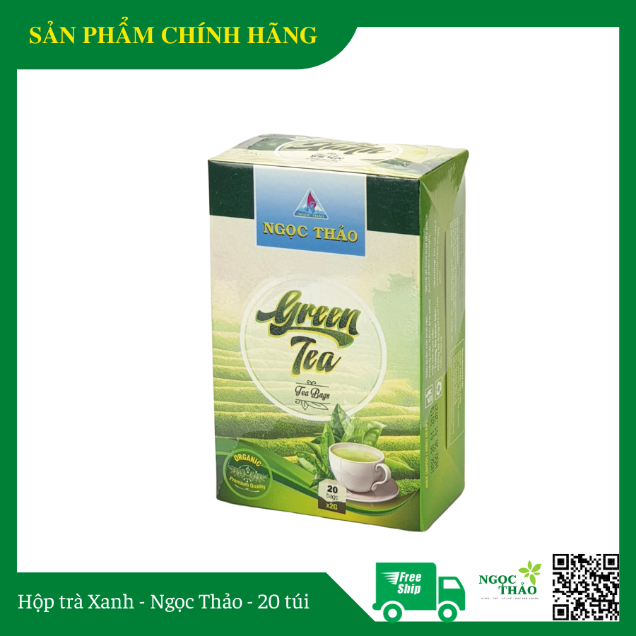 Hộp trà Xanh Ngọc Thảo 20 túi lọc - Thơm ngon, đậm đà