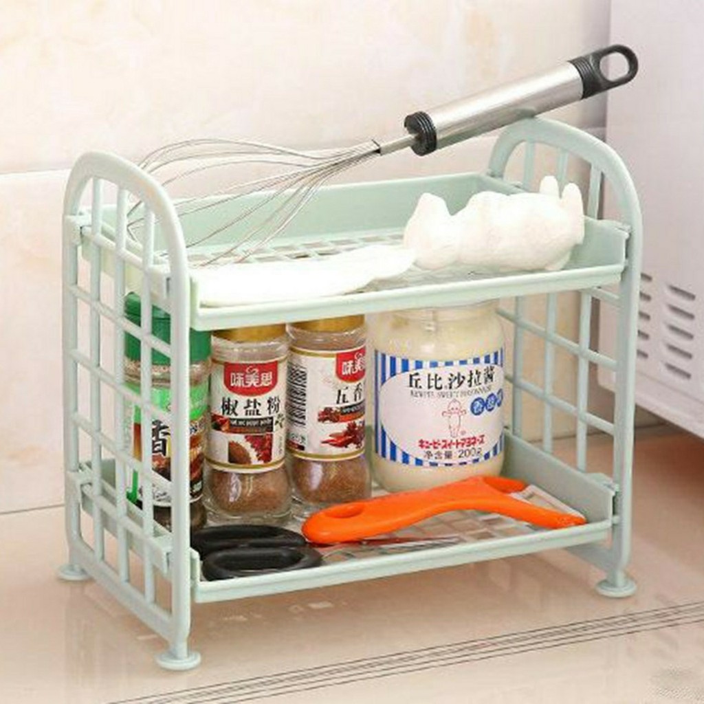 Kệ đựng đồ đa năng kệ mini 2 tầng để bàn kệ 2 tầng nhỏ tháo lắp đựng đồ nhà bếp nhà tắm phòng làm việc..