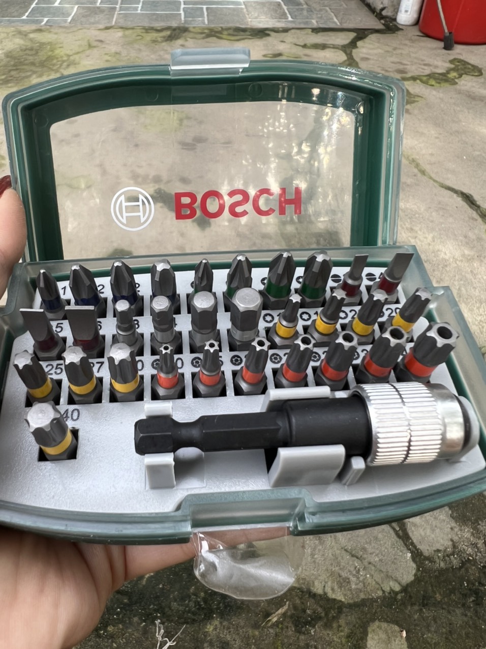 [Tặng Phích Cắm]] Bộ Đầu Tuốt Nơ Vít 32 Món, Đa Dạng Các Loại Đầu Vít, Bake, Lục Giác, Hoa Thị, Hoa Thị Có Lỗ, Kèm Đầu Nối Kẹp Tự Động, Hộp Nhỏ Gọn Đeo Bên Người Tiện Lợi, Dùng Được Cho Máy Vặn Vít Hoặc Cờ Lê, Mỏ Lết