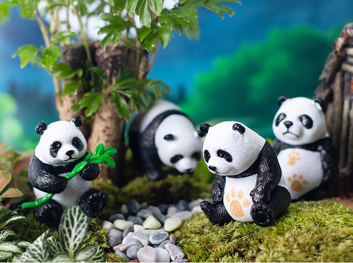 Mô hình gấu trúc trang trí tiểu cảnh, sen đá, chậu cây, bể cá, thủy sinh, terrarium, bánh kem