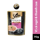 [Quà tặng không bán] SHEBA Pate cho mèo sành ăn - Thức ăn cho mèo trưởng thành dạng sốt, 70g - Vị cá ngừ, thanh cua