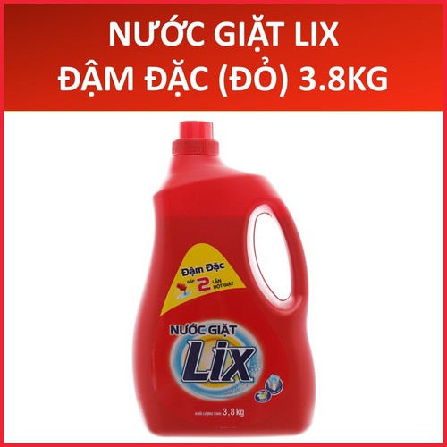 Nước giặt Lix đậm đặc chai 3.8kg