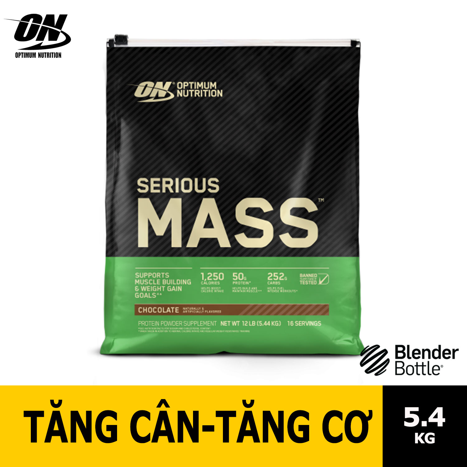 Sữa Tăng cân Serious Mass 5.5KG Dĩnh Dưỡng Tăng Cân Hiệu Quả (socola)