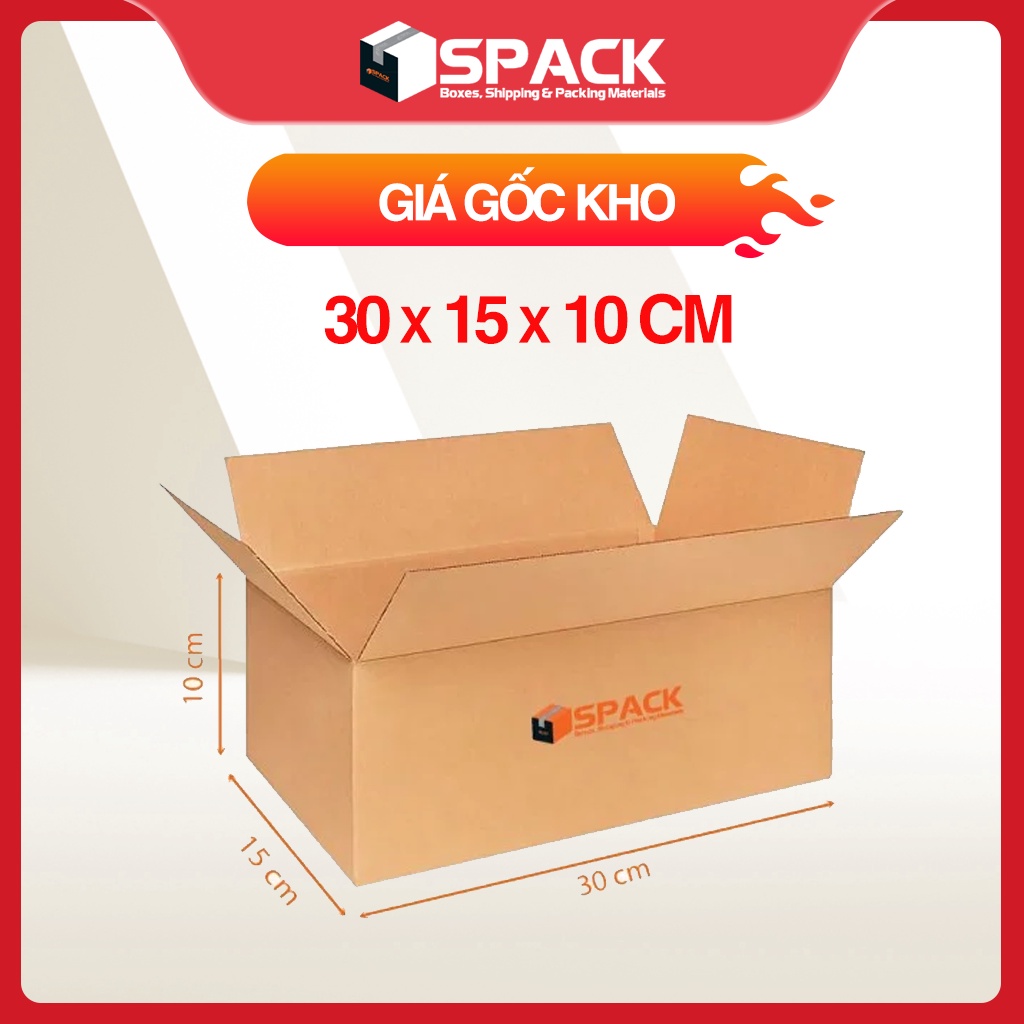 30x15x10cm - Combo 20 thùng carton Spack đóng hàng TMĐT - thùng carton trơn Ship Cod - Spack Store